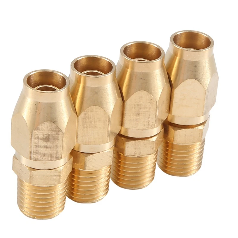 4PCS Brass Pneumatic Replacement Fitting For 1/4-Inch ID Hose X 1/4-Inch NPT Rigid,Solid Brass Reusable Air Hose Splicer