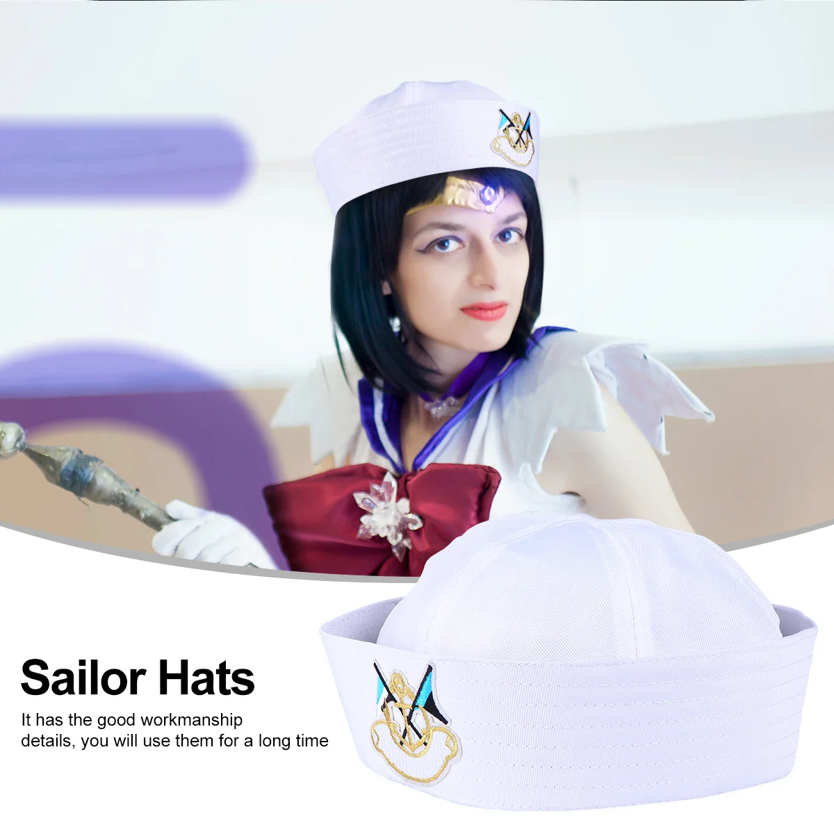 

Navy Sailor Hat Hats Dress up Captain Party Clothing Cosplay Costume Fabric