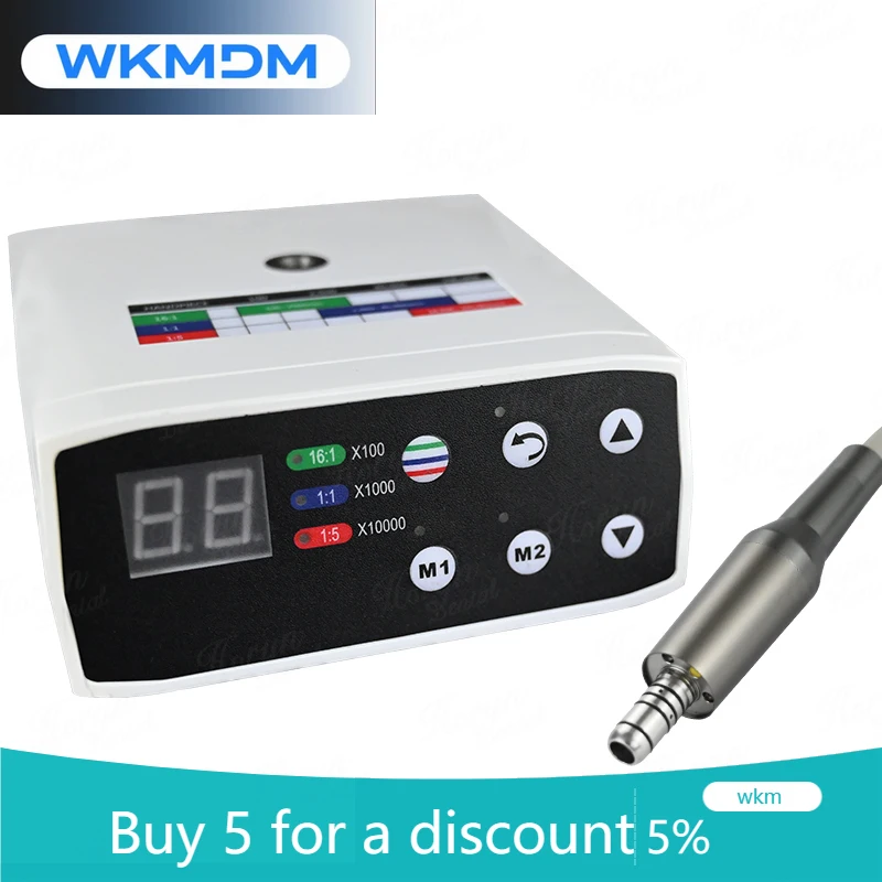 

den tal Electric Micromotor Set Portable System Brushless Motor E Type Led Optic Fiber Light + Contra Angle Handpiece