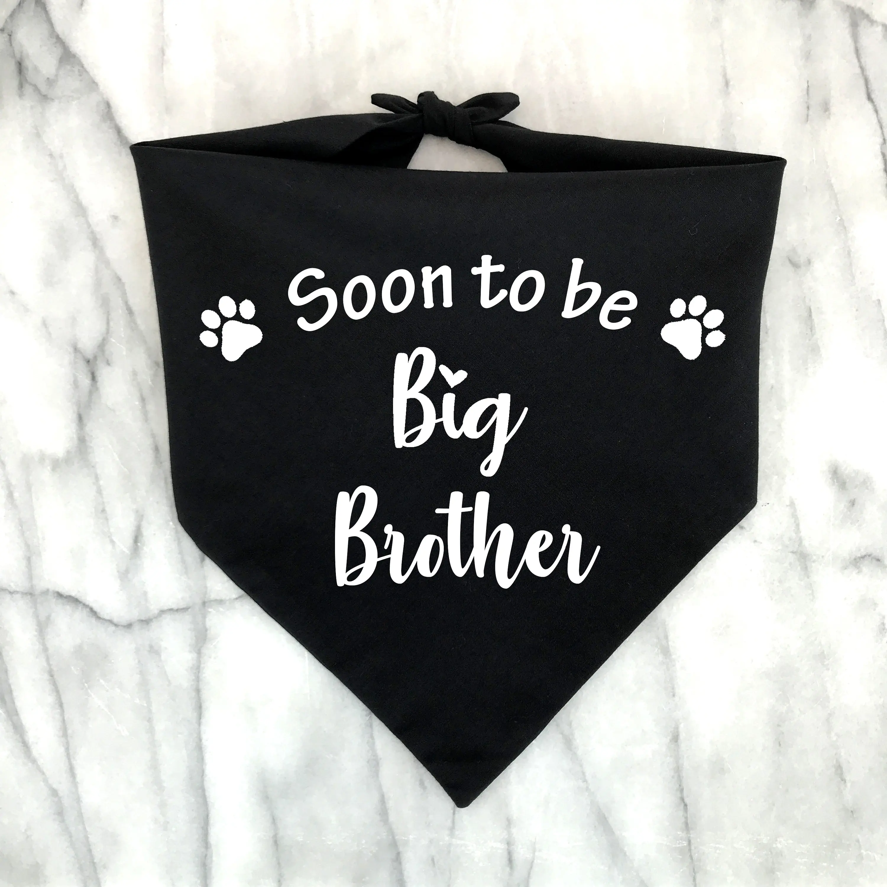 Presto To Be Big Sister Bro Dog Bandana annuncio di gravidanza foto doccia regalo Gender Reveal sciarpa bianca nera per animali domestici nuovo