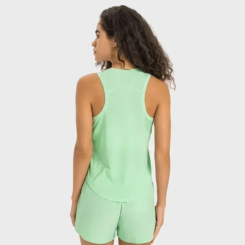 Lemon-T-shirt de sport à col rond pour femme, chemise de yoga courte, absorbant la sueur, séchage rapide