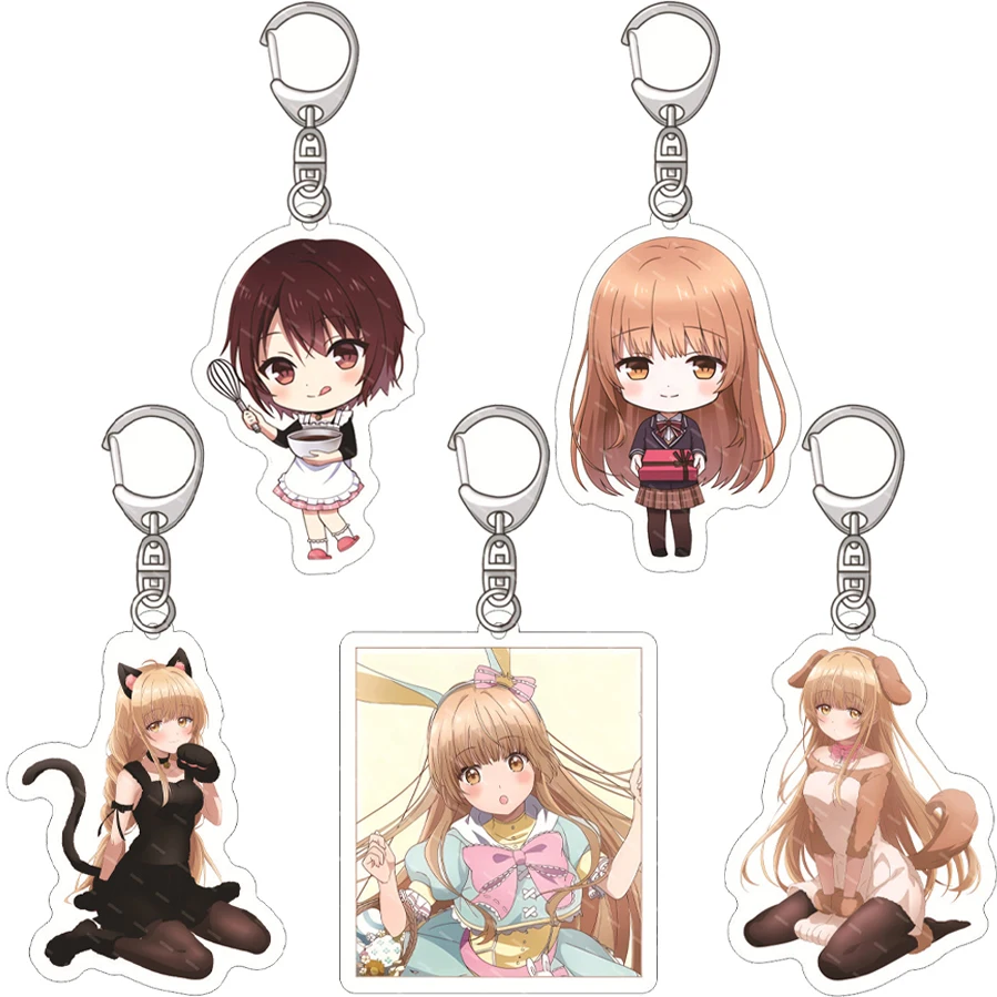 55MM Anime The Angel Next Door Spoils Me Rotten Figur Shiina Mahiru Shirakawa Chitose Acryl Schlüsselanhänger Kawaii ‌   Weihnachtsgeschenke