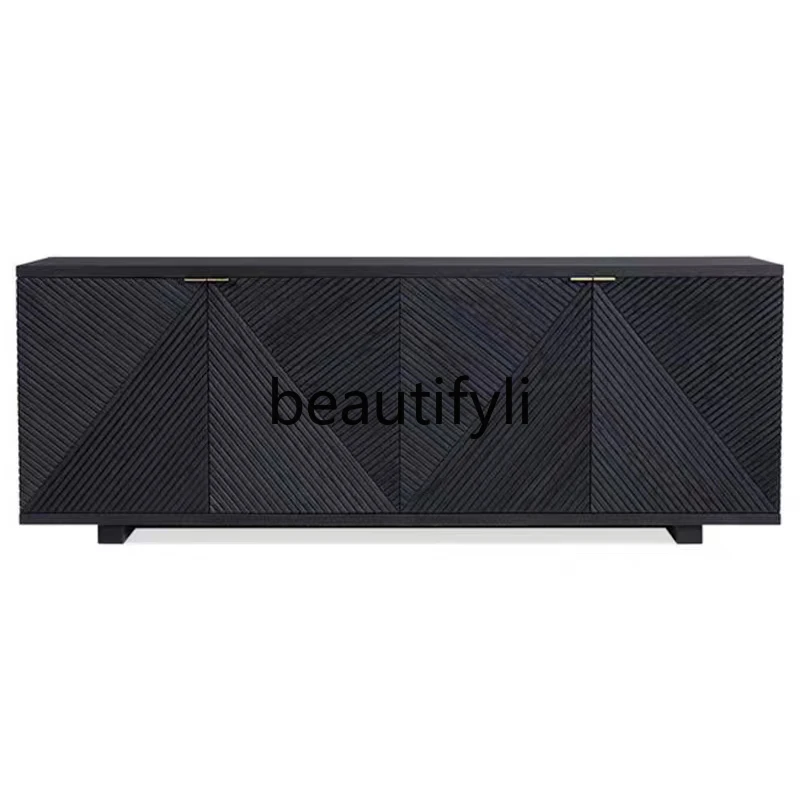 

Log retro, dining side cabinet, modern simple storage cabinet, designer home living room, floor cabinet