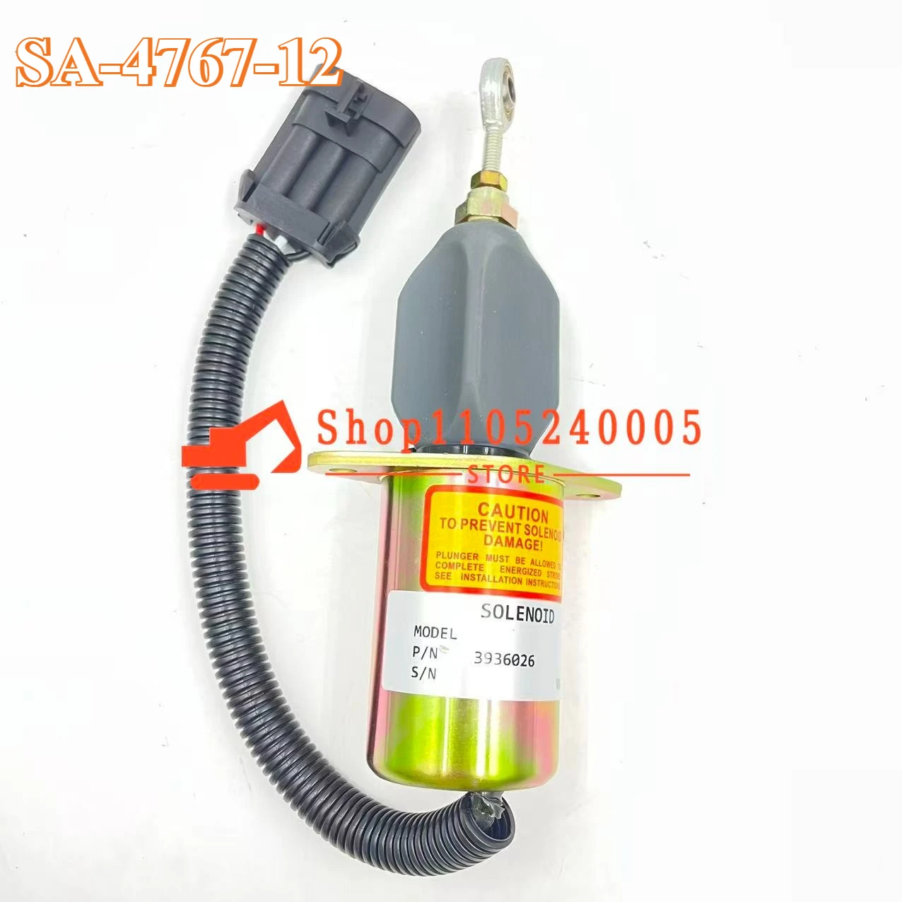 

Электромагнитный клапан остановки подачи топлива 12V SA-4767-12 3936026 5016244AB для двигателей 5.9L 8.3L