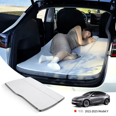테슬라 모델 Y 주니퍼 2021-2025 메모리 스펀지 매트리스 자동차 여행용 침대 휴대용 자동차 야외 캠핑 여행용 침대 YZ 캠핑 매트리스