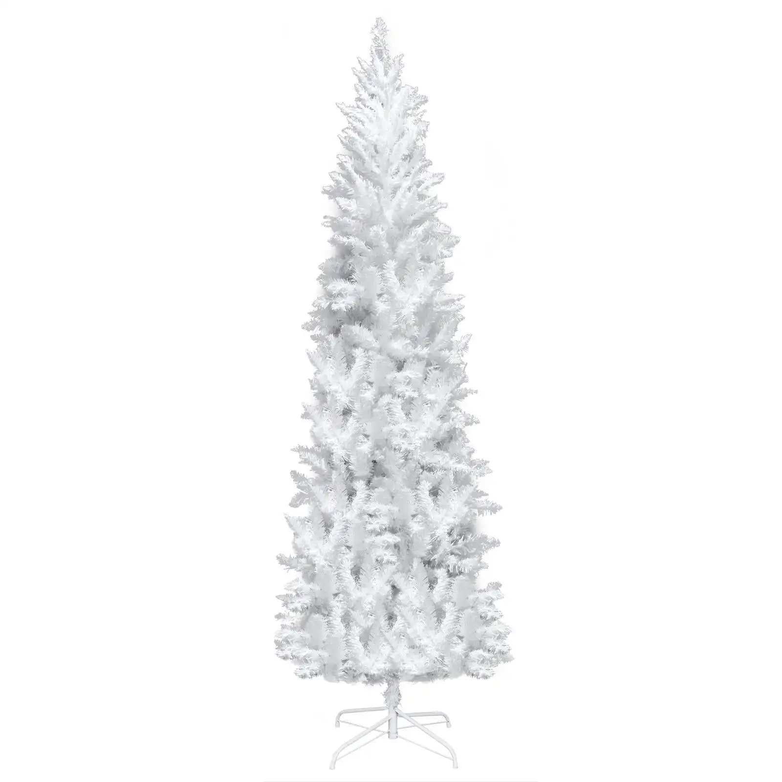 

6.5FT Pre-Lit Lights Pencil Pine Artificial Christmas Tree 719 Tips White