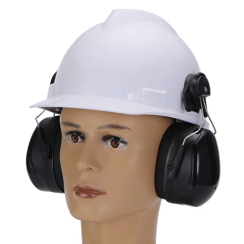 New Anti-noise On-Helmet Earmuffs Ear Protector For Safety Helmet Cap Use Factory Construction Work Safety Hearing Protection