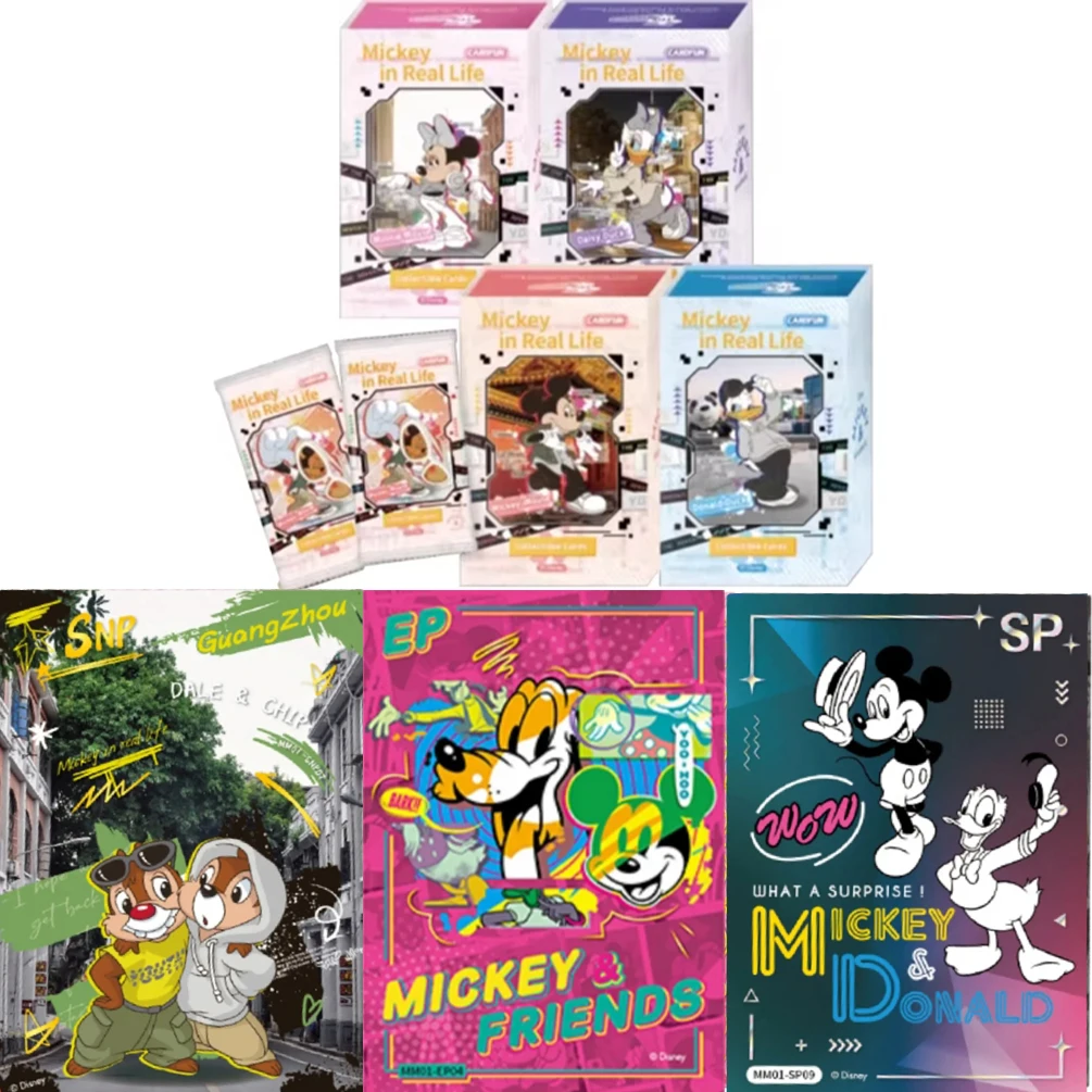 Echte Disney-kaart Mickey Mouse Adventure herdenkingsverzamelkaart Zeldzame Mickey Mouse Minnie rood en goud geëmailleerde kaart