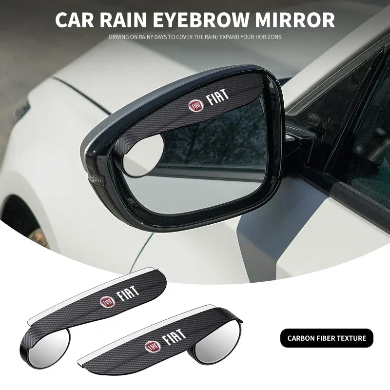 2PCS Car Rain Shield Blind Spot Mirrors For Fiat 500 Panda Freemont Abarth Argo Punto Uno Doblo Stilo Bravo Ducato Pondo FR