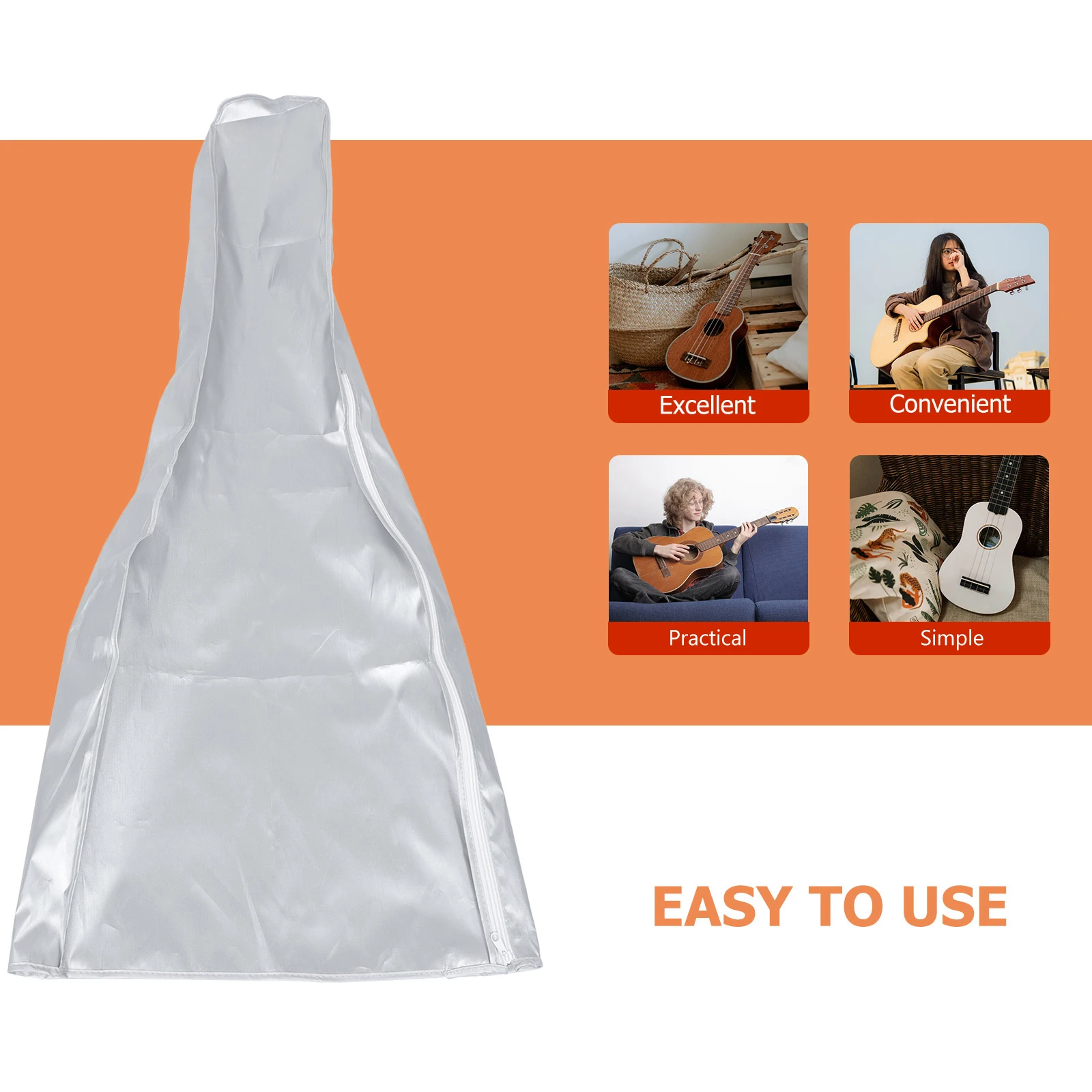

Guitar Cover Waterproof Dustproof Bass Protector Instrument Protective Silver Pastebrushing Guitar Accessories