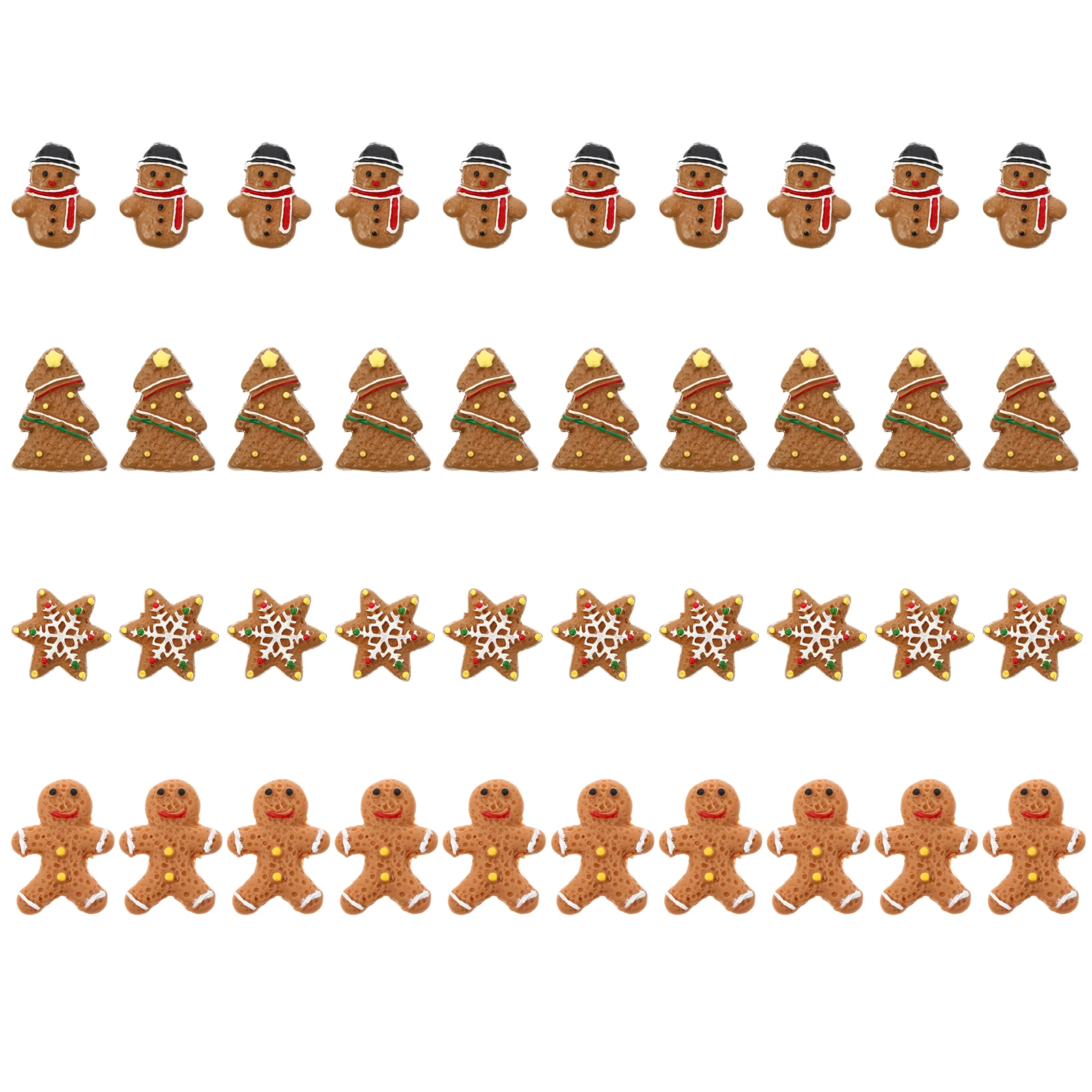 

40Pcs Christmas Resin Accessories DIY Pendant Materials Mini Resin Decorations Phone Case Hairpin Mobile Phone Case Decoration