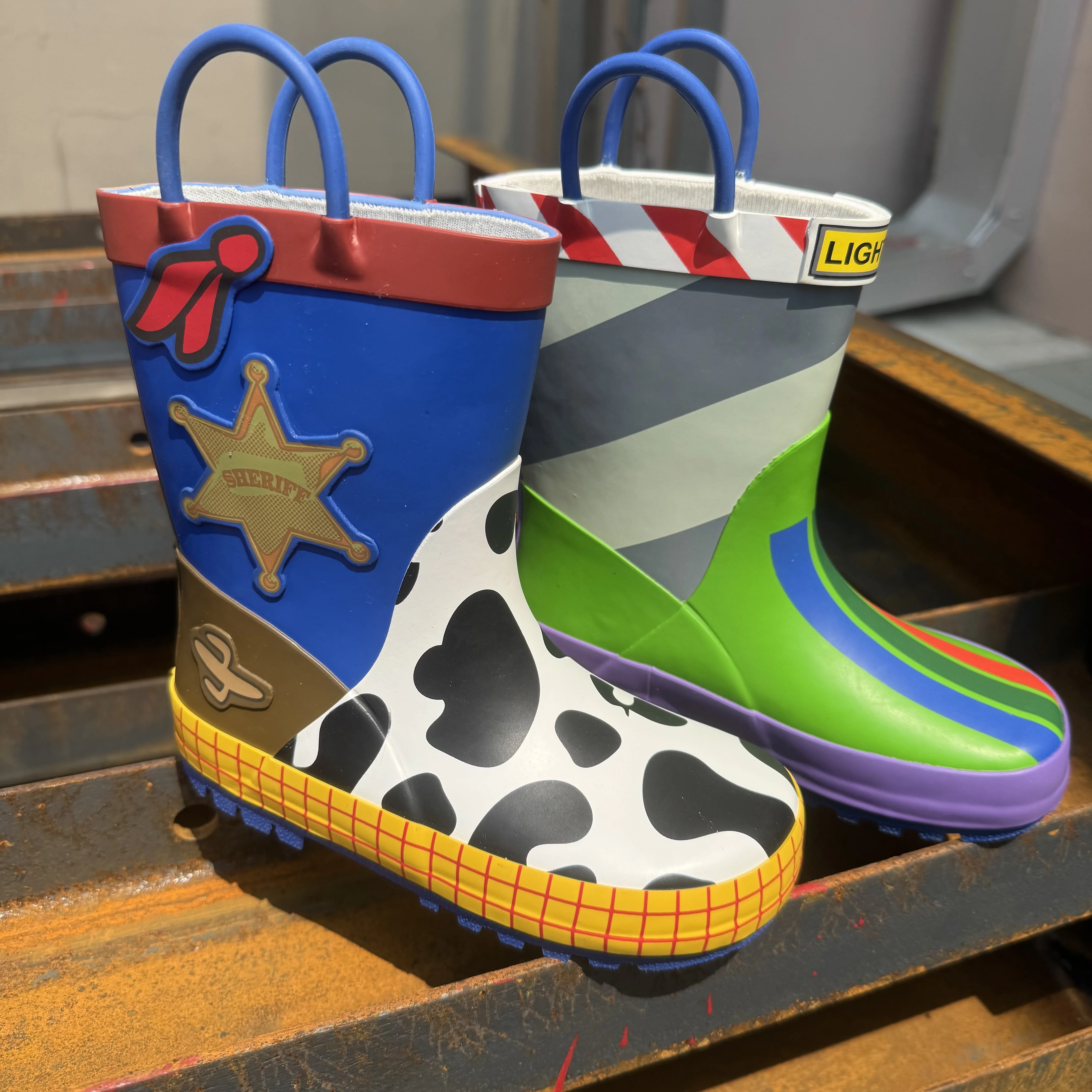

New cartoon kids toy Story Buzz Lightyear Rain Boots Student Rain Boots Family Matching Shoes women Children's Fashionshoes