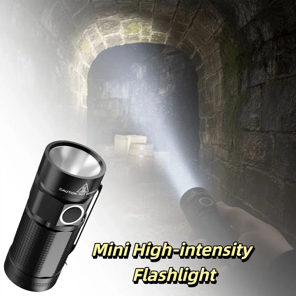 Aluminum Alloy Mini Flashlight USB Rechargeable XPG LED Portable Flashlight Pen Holder Bright for 4.2V 5W