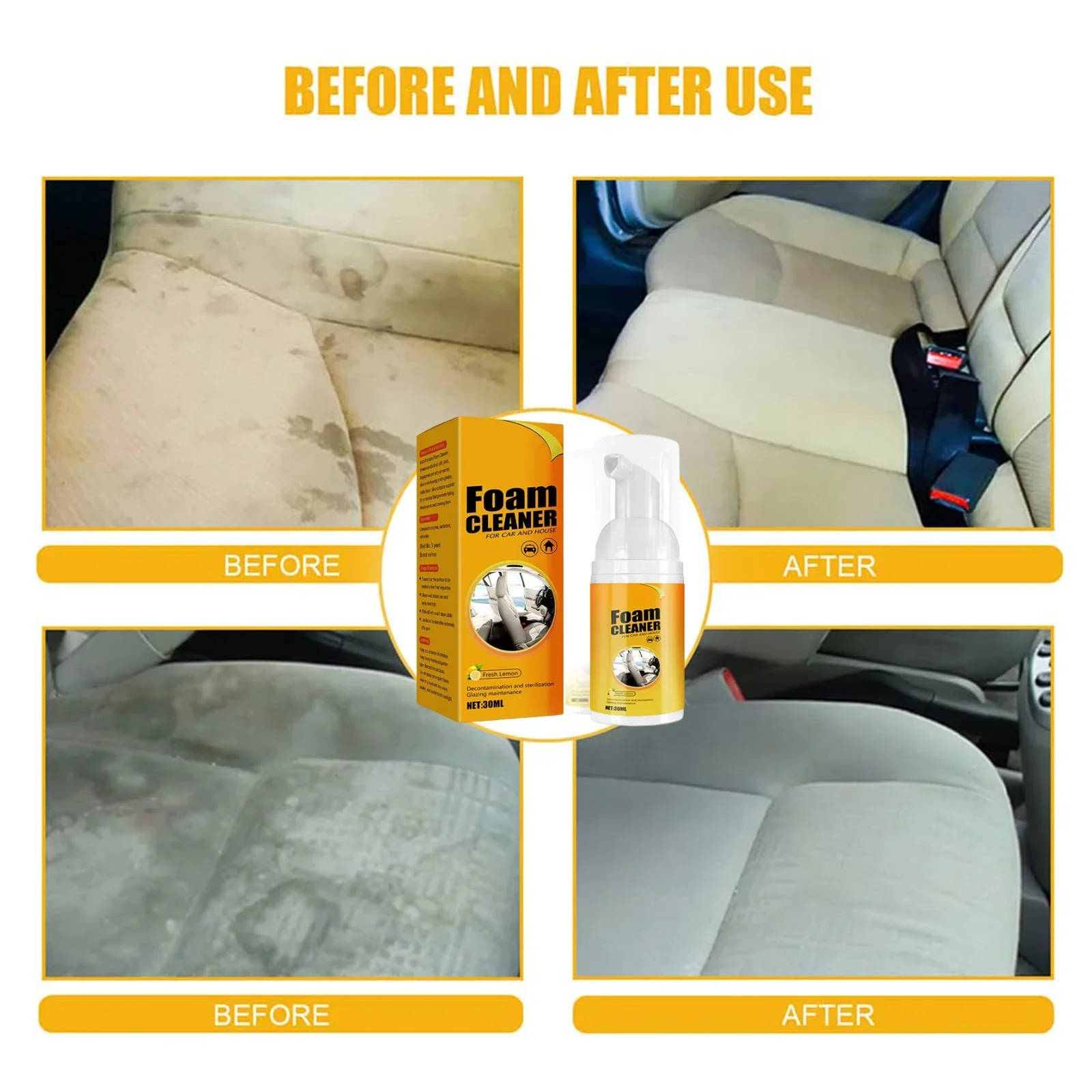 

Foamy Car Interior Leather Wash Multi-Purpose Cleaner Tools Car Restorer Strong Decontamination Sofas Kitchen Shoes Car Wash