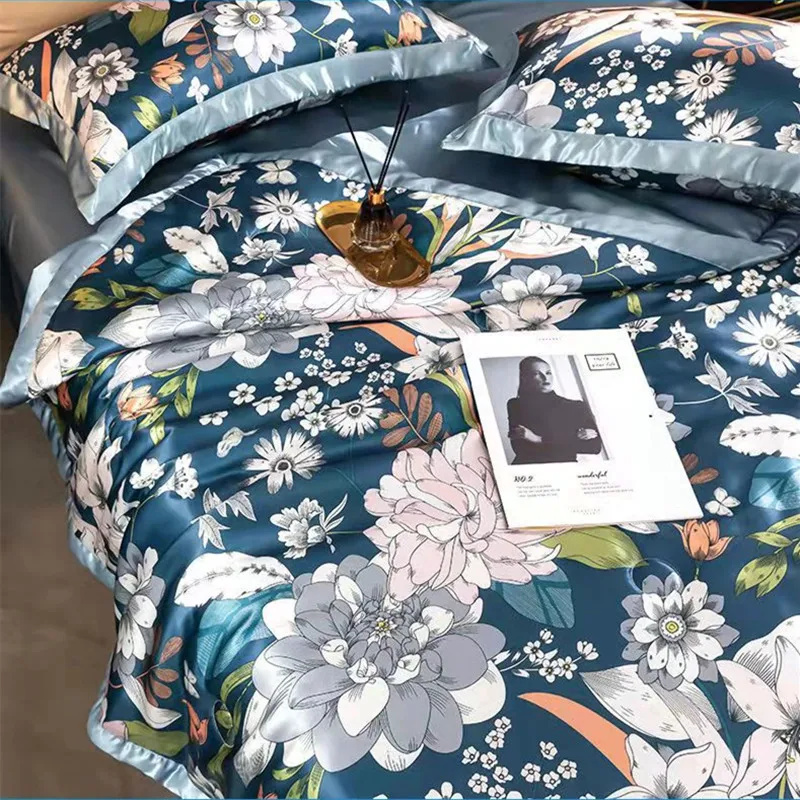 Summer Blanket Ice Silk Quilt Cool Feeling Nap Knee Air Conditioning Quilt Adult Children Washable Bedding