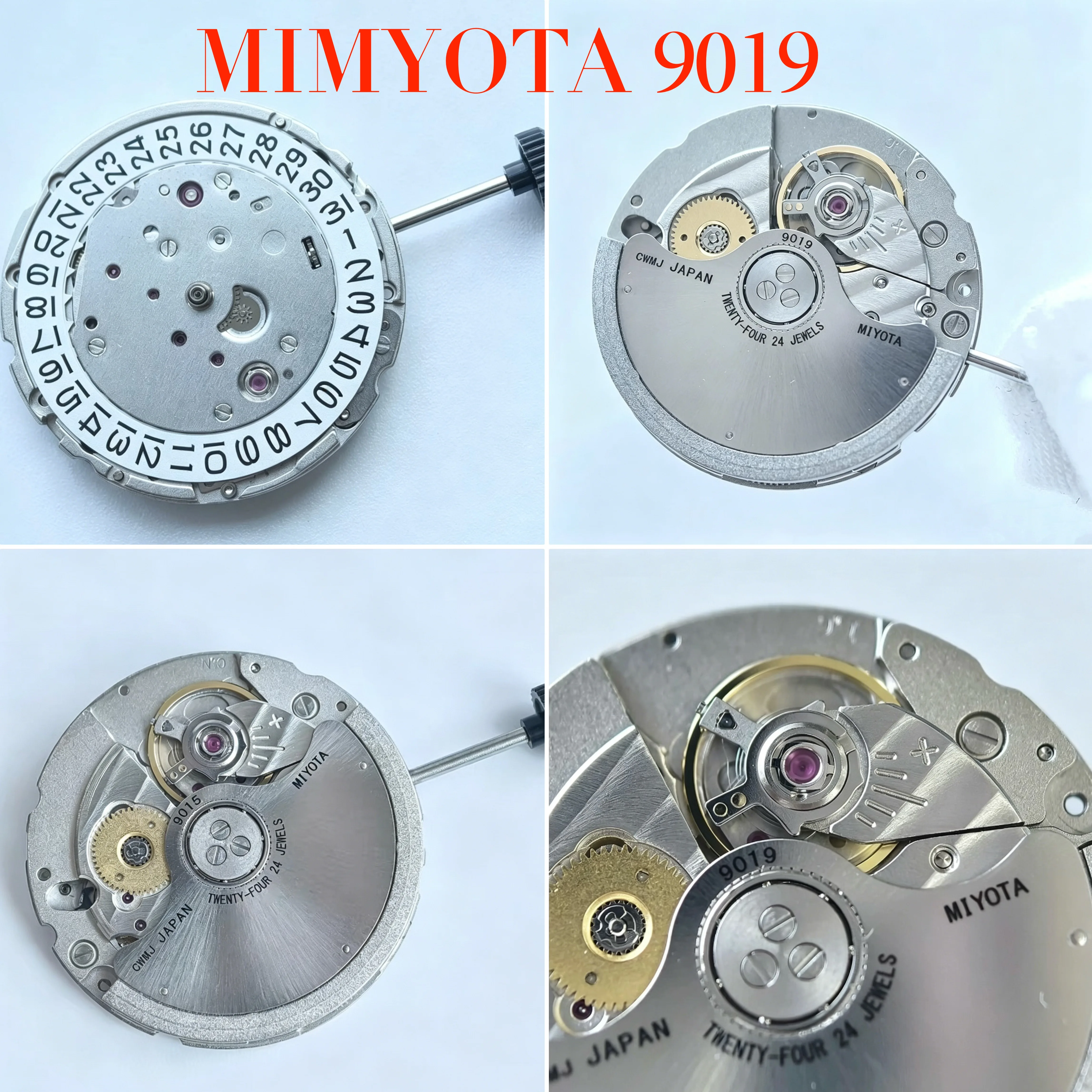 Japan Genuine Miyota 9019 Automatic Mechanical Watch Movement 24 Jewels No Date 28800BPH High Precision Hand Winding