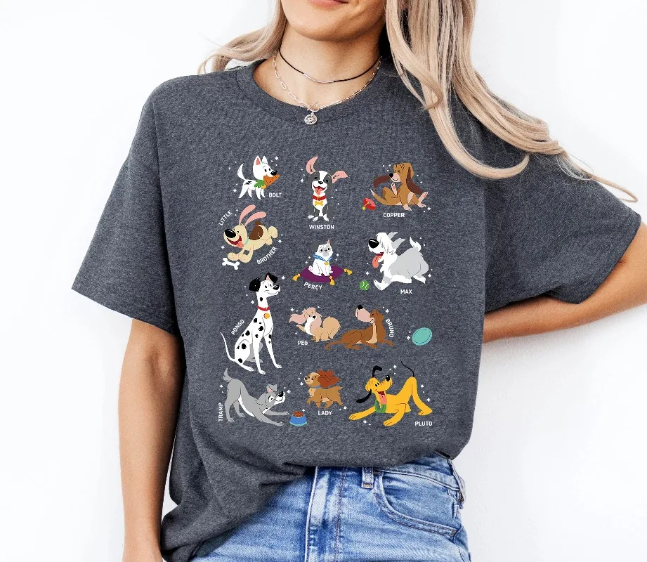 تي شيرت Disney Pets Movie Dogs Group Jumble تي شيرت Walt Disney World Disneyland Trip Gift Matching Family Shirts