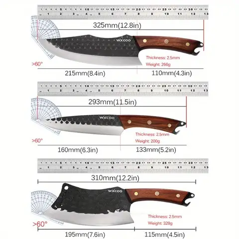 1-5 delar Kockknivsset Rostfritt Stål Vass Professionell Slaktkniv Trähandtag Multifunktionell Allroundkniv Hög 10 best sales kniv 111 - №1