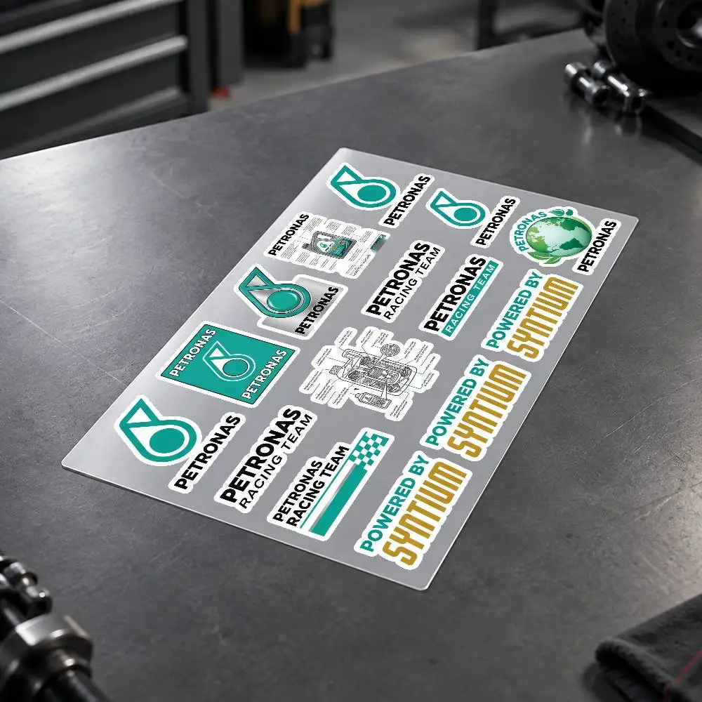 P-PETRONAS Motorcycle Sticker Set Reflective Decals For Helmet Fuel Tank Fairing Body Custom Bike Graphics Kit