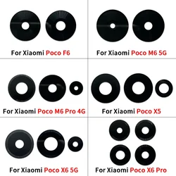 Camera Glass Lens With Glue For Xiaomi Poco F6 M6 5G M6 Pro X5 X6 Pro C40 F3 F4 X4 GT M4 M5S Back Rear Lens Repair Parts