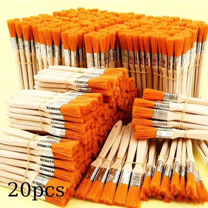Conjunto de pincéis de nylon, 20 peças, pincel de nylon, pintura a óleo, churrasco, ferramenta de pintura, teclado, escova de placa de nylon