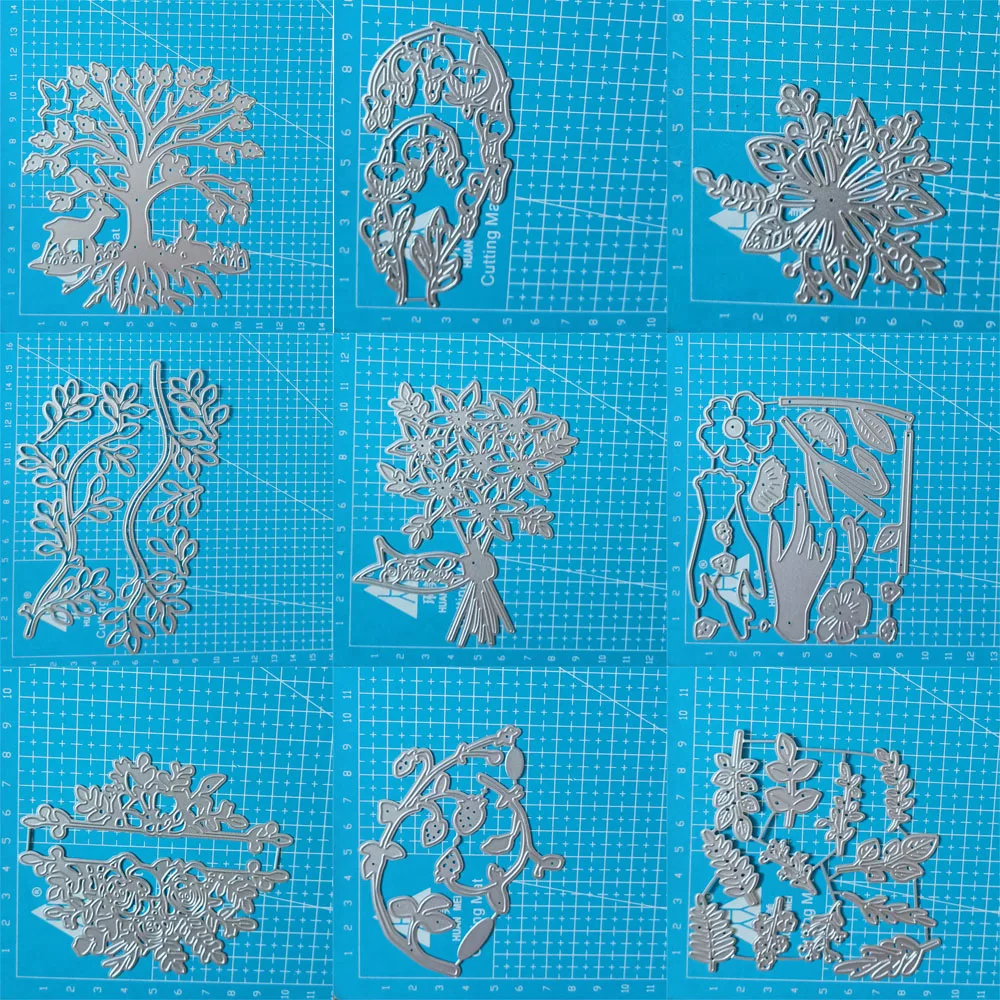 Blumen Bäume Metall Stanzformen Schablonen für DIY Scrapbooking dekorative Prägung Handwerk Vorlage