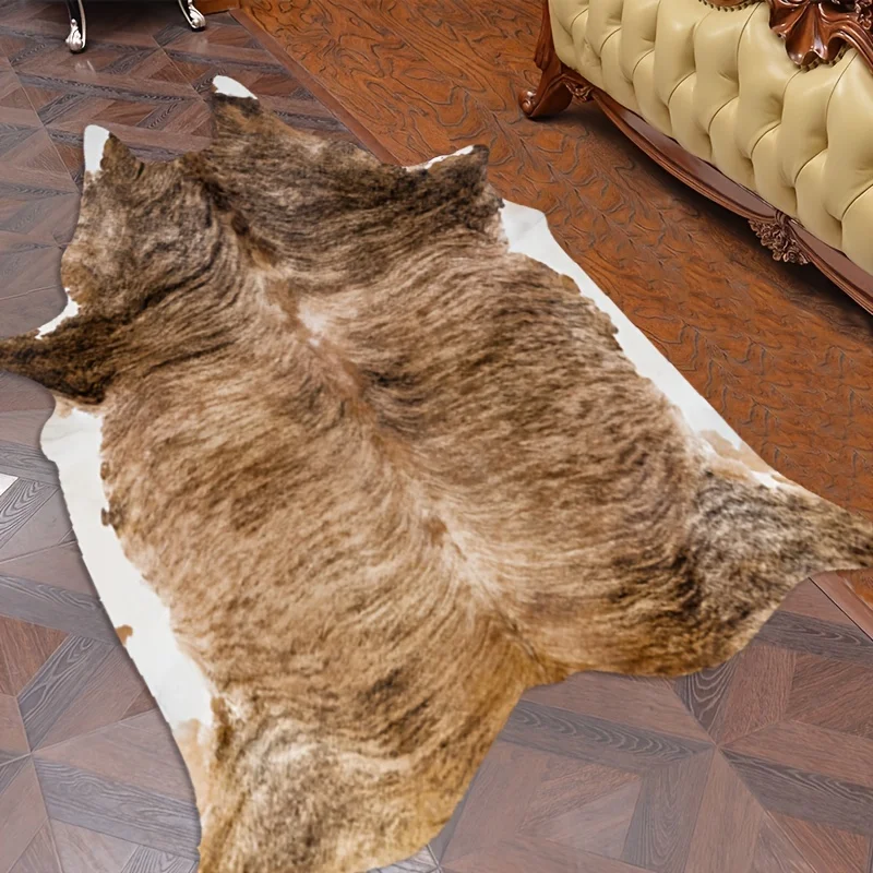 Artificial Cowhide Rugs-Cow Print Rugs With Artificial Non-Slip Backing Animal Skin Rugs Living Room Rugs - view 3