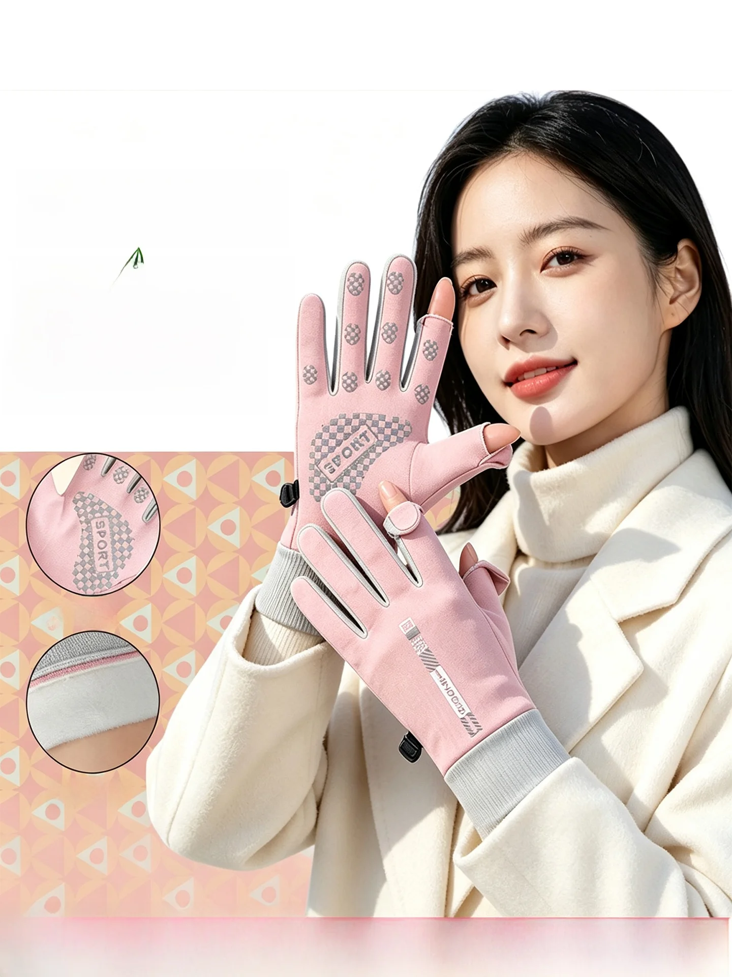 2026 New Women's Cycling Gloves Touchscreen Waterproof Windproof Fleece Lined Thickened  Vehicle Riding Gloves