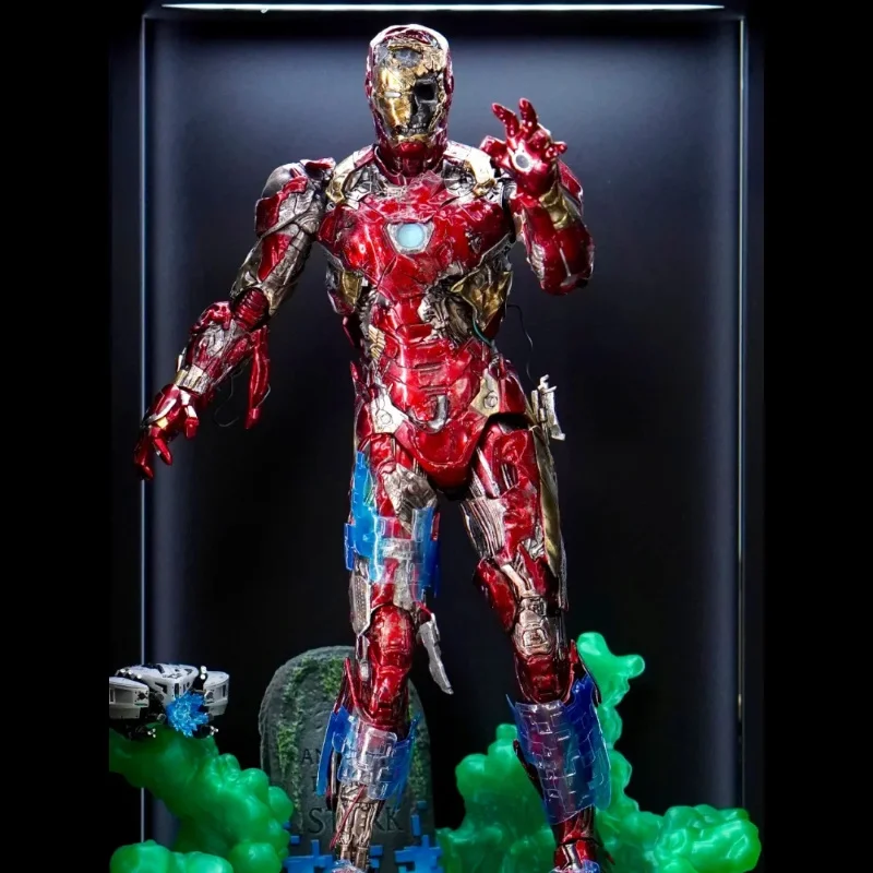 

Оригинальная коллекционная фигурка Hot Toys MMS580 Zombie Iron Man Mark XLVI Illusion в масштабе 1/6, статуэтка Marvel с LED-подсветкой