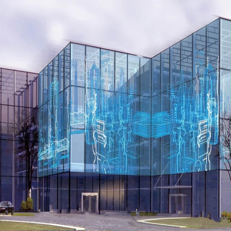 Display a LED P3.91 600CD Pellicola trasparente per schermo in vetro Schermo trasparente flessibile per interni