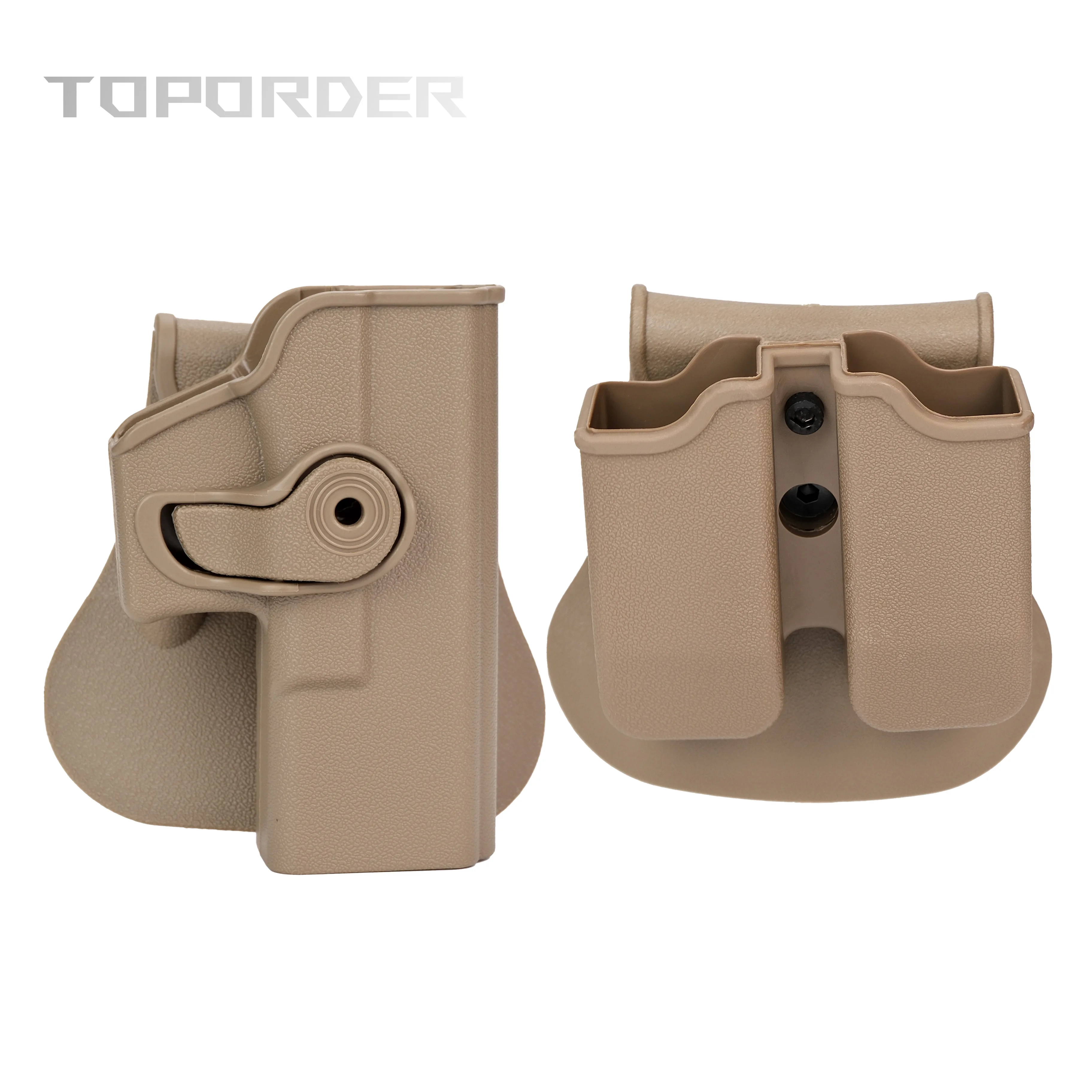 Pistol Tactical Holster, Suitable for G17, G19, G22, G23 9mm Double Magazine Pocket Hunting Outdoors