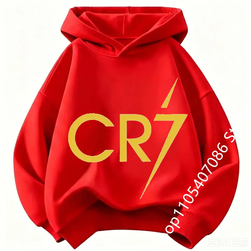 2026 Sports Icon Style: New Ronaldo CR7 Kids' Hoodie for 3-14 Years, Casual Wear, Vibrant Cool Playful Vibe