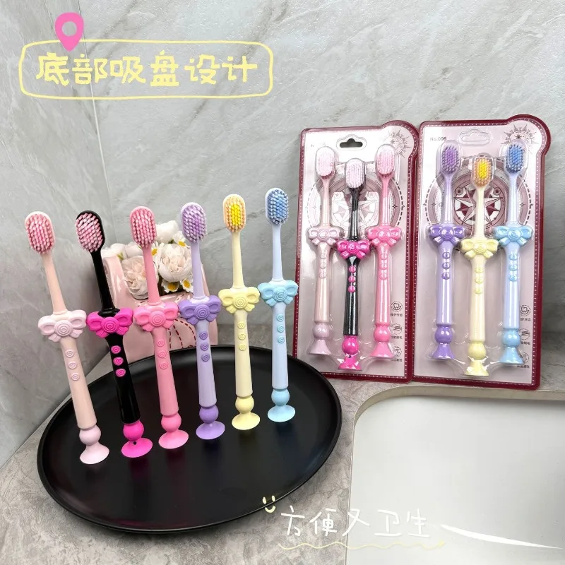 Cartoon Dopamine Fairy Wand Toothbrush Mountain Convex Wide Head Soft Bristle Gum Protection Student Manual Toothbrush Cleaning