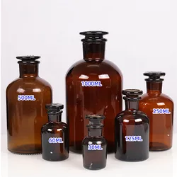 Lab brown Reagent Bottle Amber Bottle Lead-free High Borosilicate glass, with ground-in glass stopper