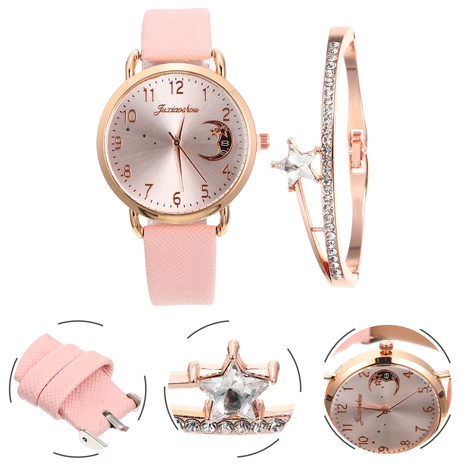 Set di braccialetti per orologio con motivo luna di compleanno, braccialetti da donna, decorazione con numeri, Miss