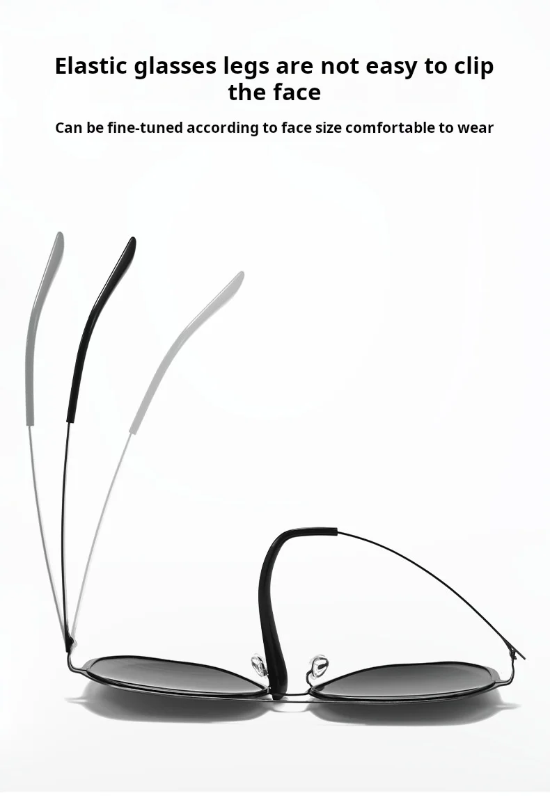 YIMARUILI Herren- und Damenmode Pilot Polarisierte Sonnenbrille Retro UV400 Schraubenloses Design Optische Brillen mit Sehstärke BD96 – Detail 5