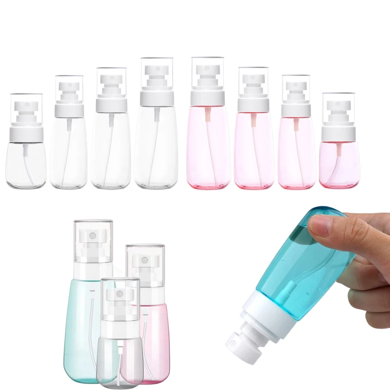 1Pcs 30-100ml Plastic Spray Bottle Travel Size Fine Mist Spray Bottles Empty Cosmetic Refillable Containers For Perfume Skincare