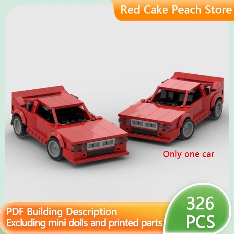 

Модель городской автомобиль MOC, строительные кирпичи, красный 0637, раллийный гоночный автомобиль, модульная технология, детские праздничные подарки, сборка игрушек, костюм