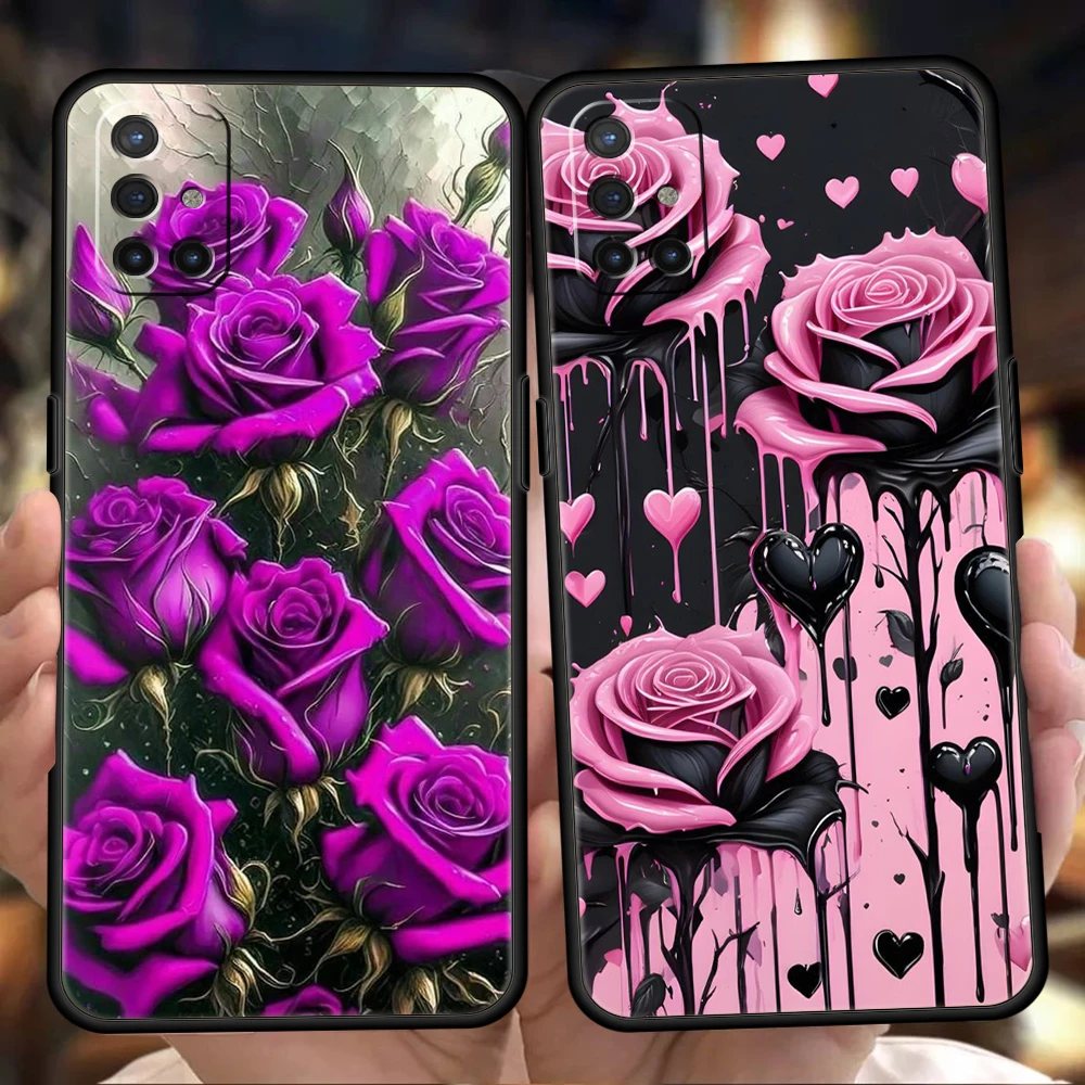 Funda de teléfono con rosas de colores para Oneplus 11 10T Nord N100 N10 10 7 8 9 9R 7T 8T N200 CE 2 9RT Pro 5G, carcasa de silicona, bolsas