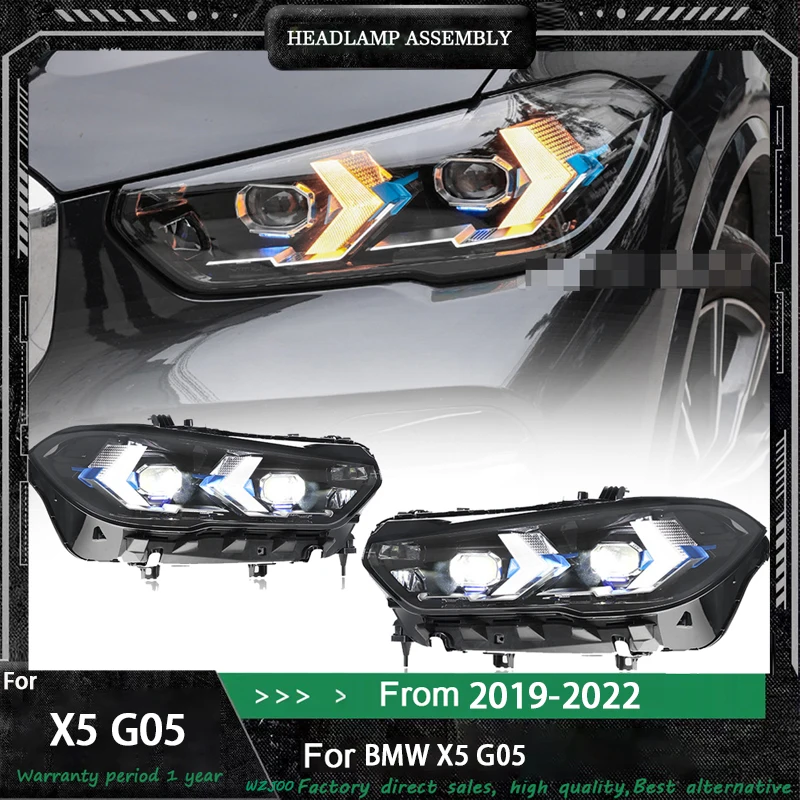 

1 Pair LED Upgrade Headlight for BMW X5 G05 2019-2022 Headlights Plug and Play with LED DRL Turning Front Upgrade Head Lamps