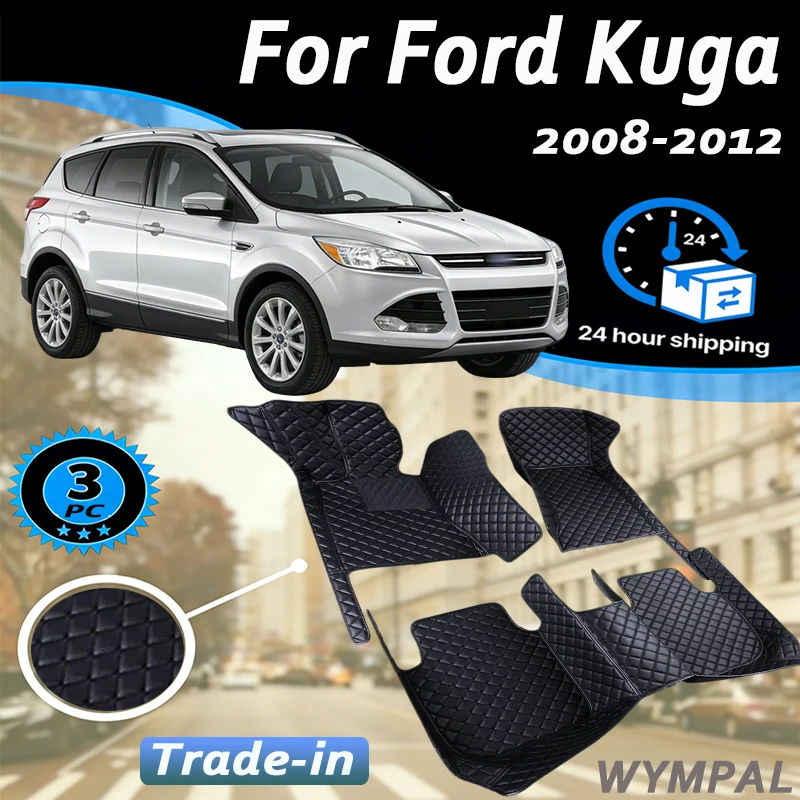 

Luxury Car Floor Mats For Ford Kuga 2008 2009 2010 2011 2012 Auto Leather Men Women Car Mats Custom Automotive Accessories