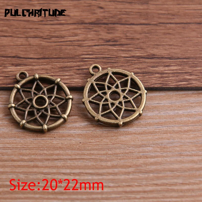 12pcs 20*22mm New Two Color Small Dream Catcher Charms Pendants For DIY Jewelry Handmade Making Accessorie P6702