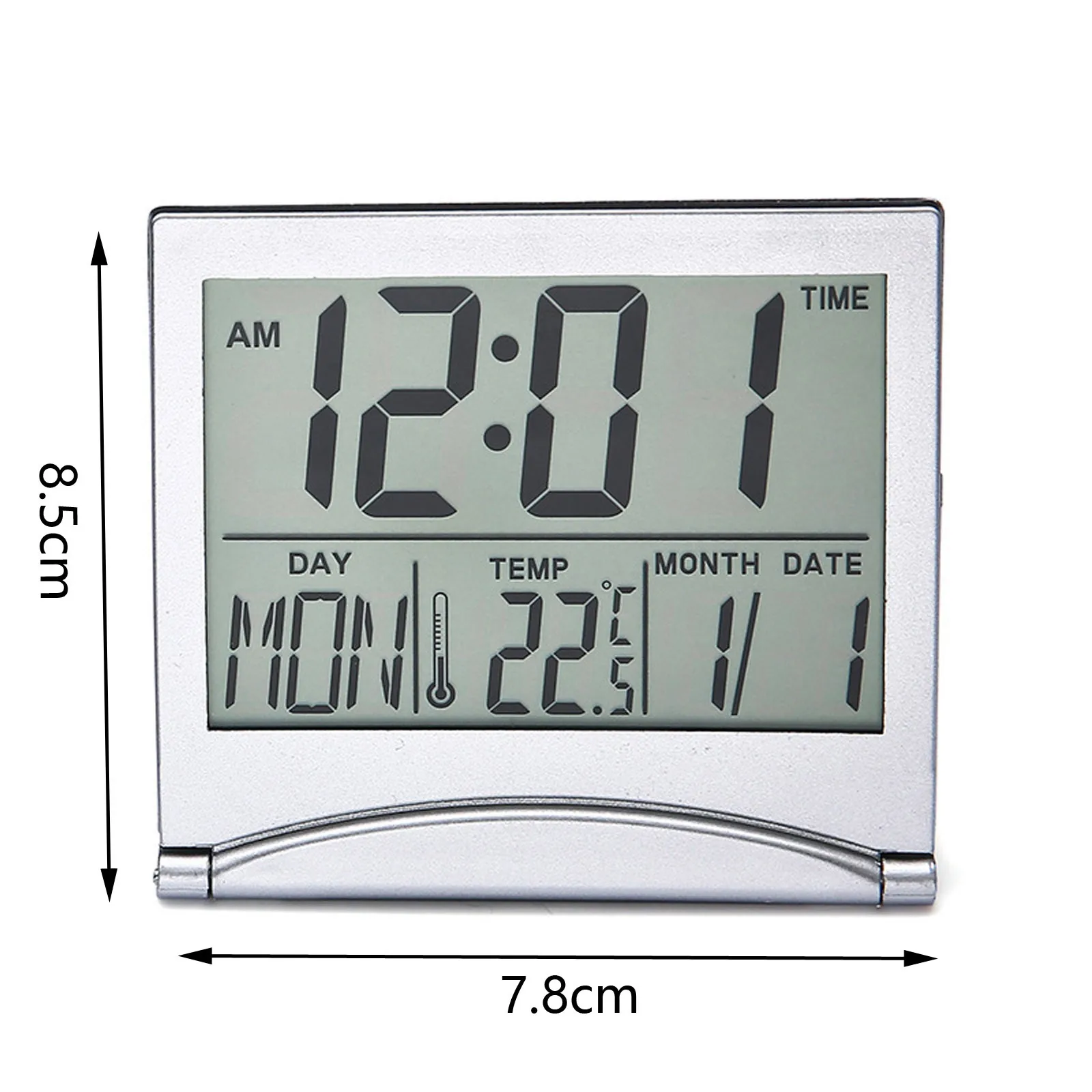 ساعة إلكترونية Lcd قابلة للطي، ساعة منبه رقمية صغيرة، تاريخ الأسبوع، درجة حرارة العد التنازلي، ساعة سفر رقيقة بسيطة ومريحة