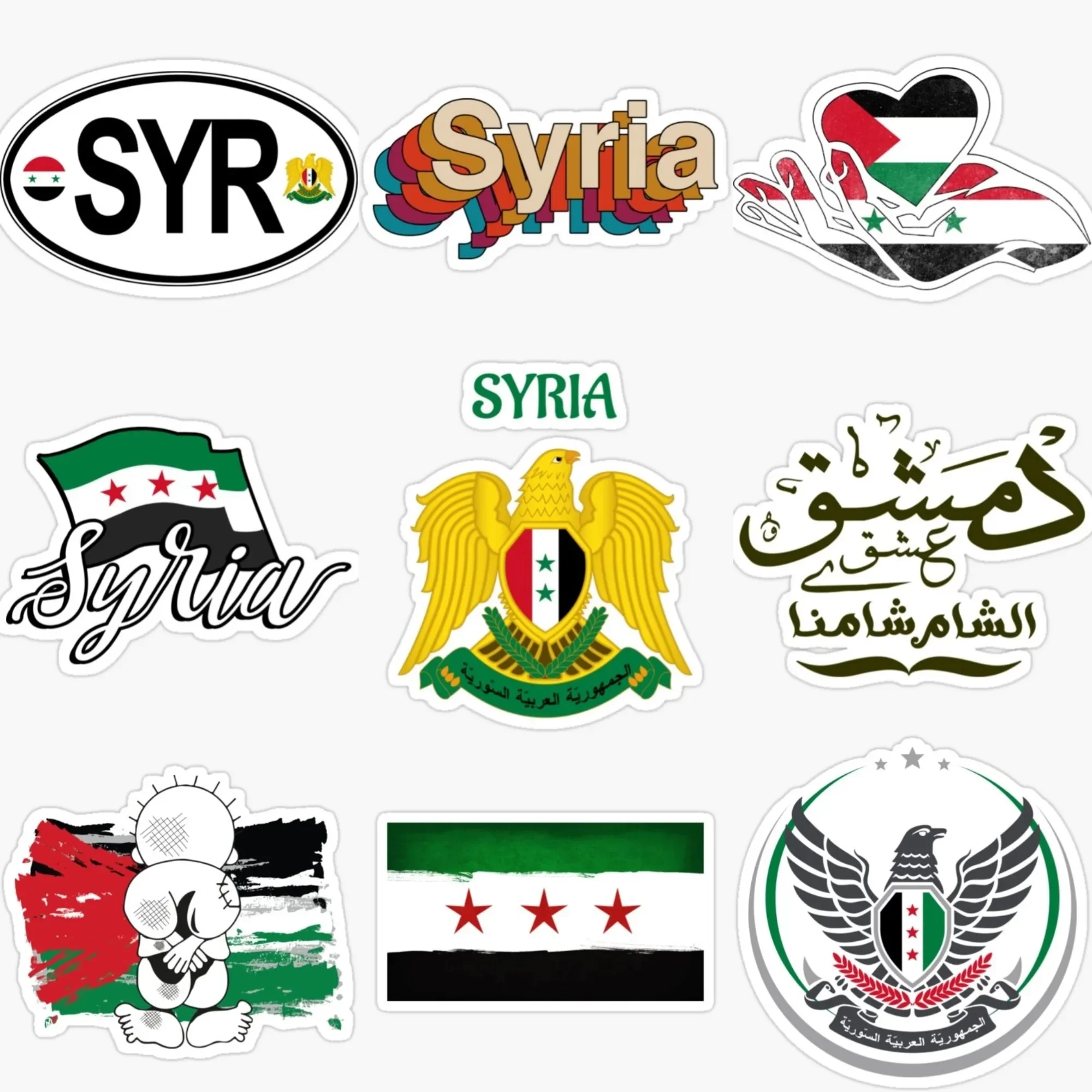 

SYR Syria Flag Map Creative PVC Sticker for Decorate Car Truck Bicycle Motorcycle Helmet Fridge Wall Window Decal Accessories