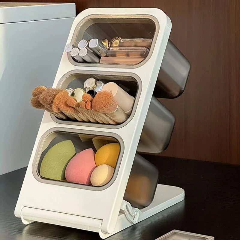 Detachable Slant Insert Pen Holder, Home Desk Pen Box, Office Desktop Pen Stand, Multi-layer Student Stationery Box image 4