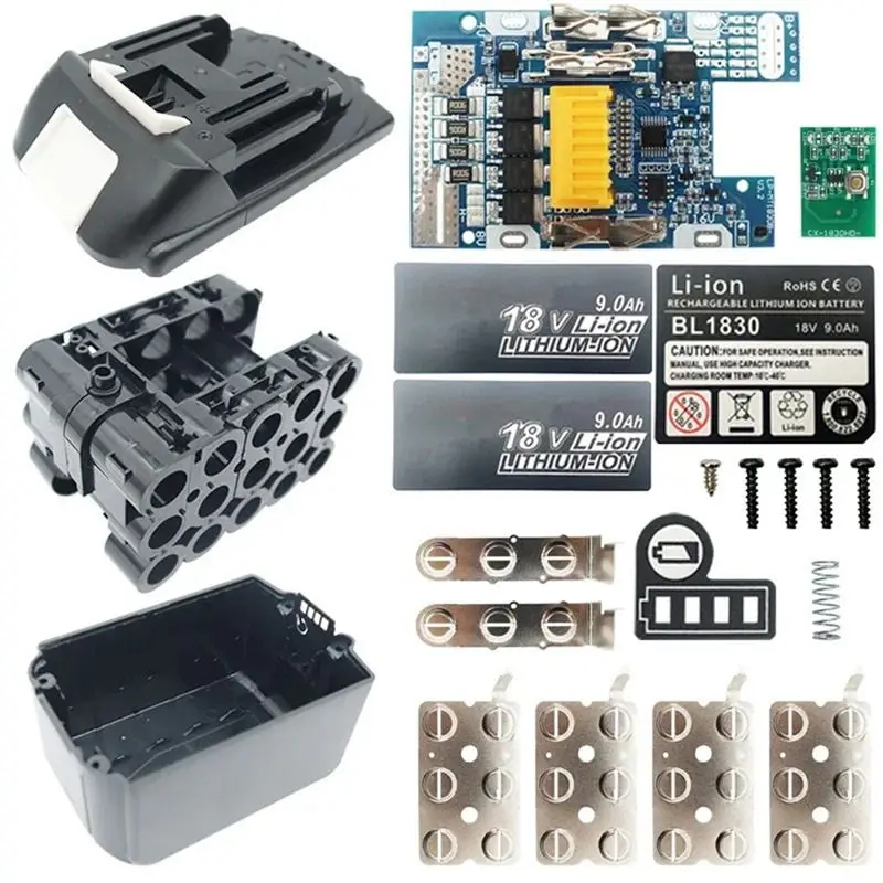 

A24F-BL1890 Li- Battery Case PCB Charging Protection Circuit Board Shell BL1860 For 18V 9.0Ah Sticker Label Housing