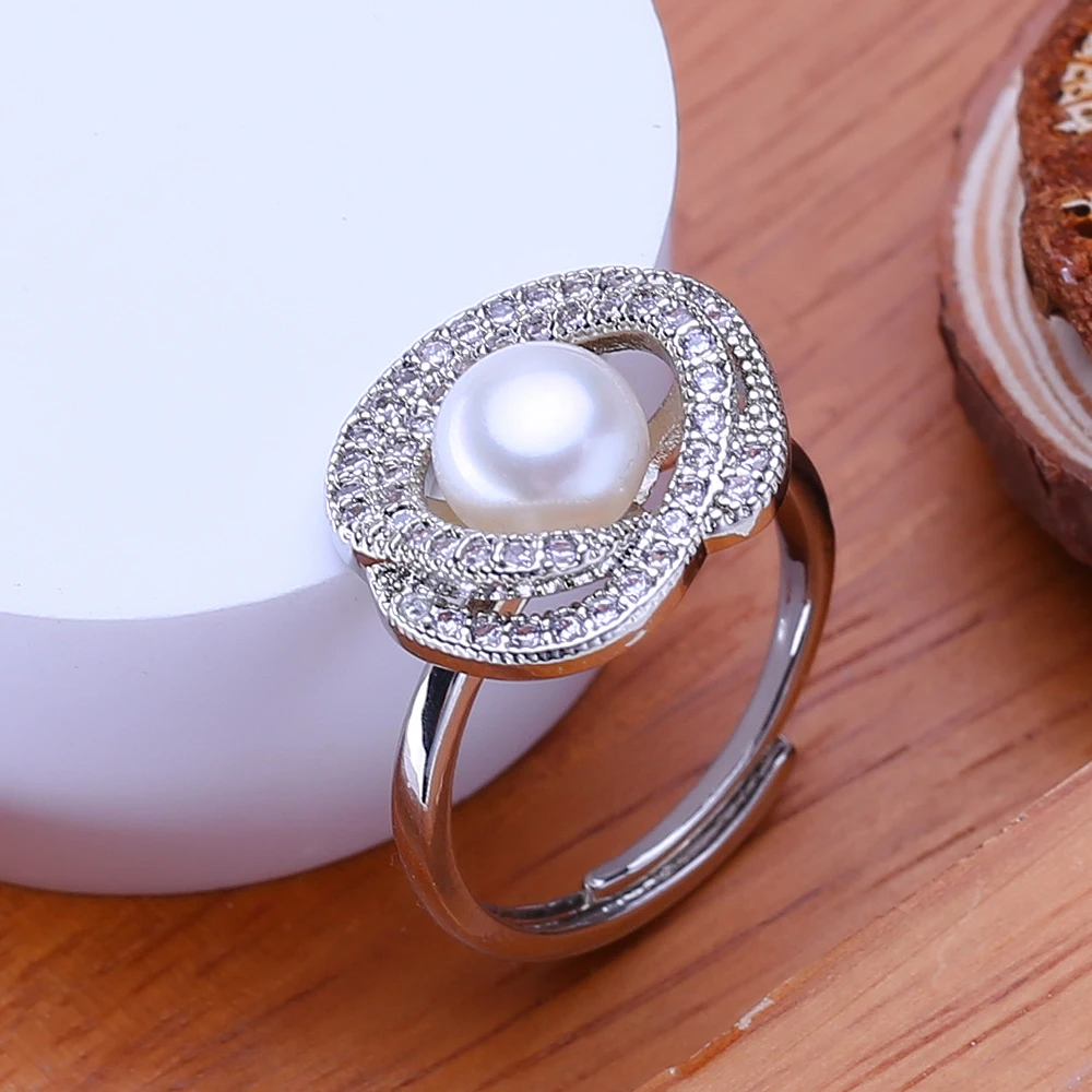 FENASY New Natural Freshwater Pearl Rings For Women 925 Sterling Silver Jewelry Party Ring Anniversary Birthday Gifts