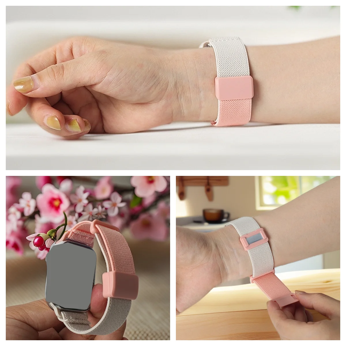 Kids Watch Band Nylon Elastic Loop for Apple Watch Band 38/40/41mm 42/44/45mm For Girls And Boys Magnetic Stretchy Wristband