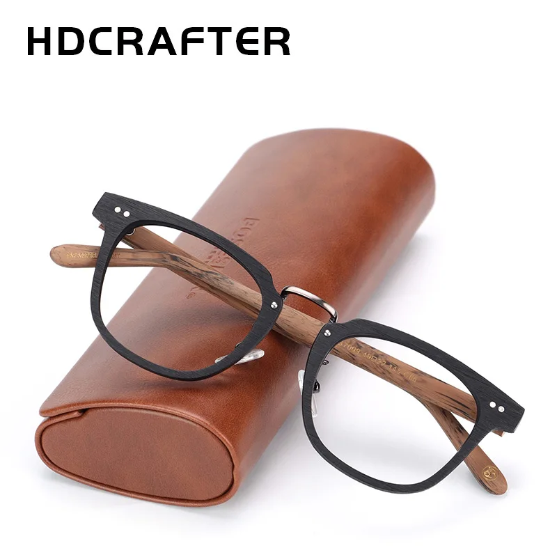 

HDCRAFTER Высококачественная деревянная оправа для очков, мужские оптические очки для близорукости по рецепту, женская оправа для очков в стиле ретро для мужчин