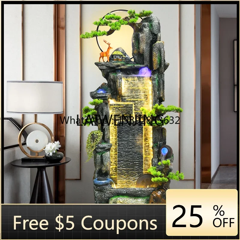 AB1 large floor rockery flowing water fountain ornament Shengcai feng shui wheel humidifier decoration